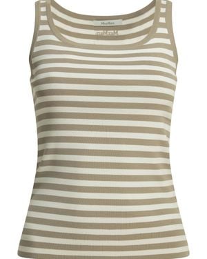 Max Mara Pure Striped Fitted Tank Top - Grey