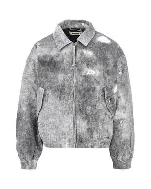 Woodbird 'Wbbao' Printed Cotton Bomber Jacket - Gray