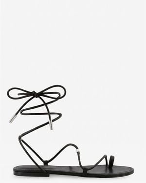 Celine Leather Sandals With Metal Triomphe Logo - White