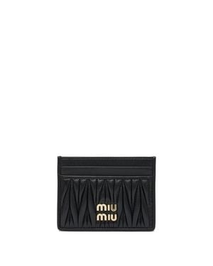 Miu Miu Matelassé Nappa Leather Card Holders - White