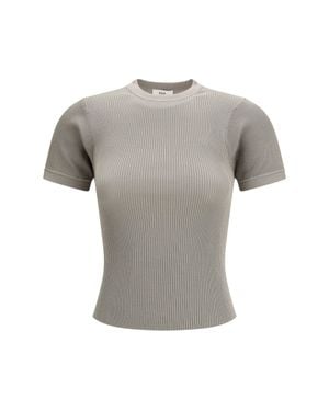 Rier Short-Sleeve Ribbed T-Shirt - Grey