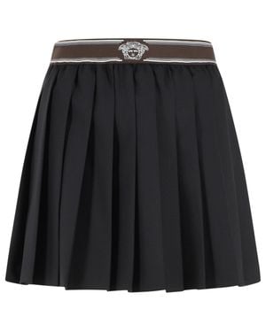 Versace Wool And Mohair Miniskirt - Black