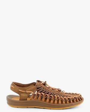 Keen Uneek M Woven Fabric Sandals Dark Earth Chipmunk - Brown