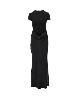 ROTATE BIRGER CHRISTENSEN Draped Maxi Dress - Black