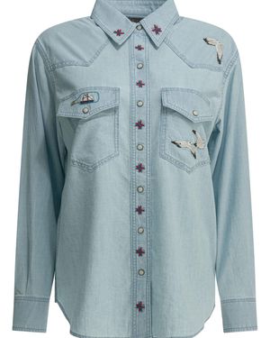 Filson "Embroidered Western" Casual Shirt - Blue