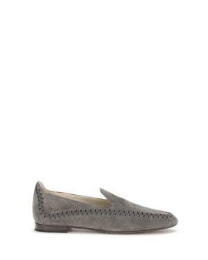 Giorgio Armani Leather Loafers - Grey