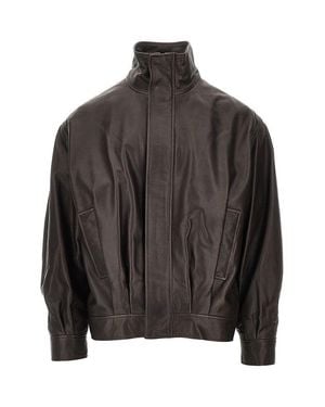 Arma 'Paulo' Nappa Leather Bomber Jacket - Black