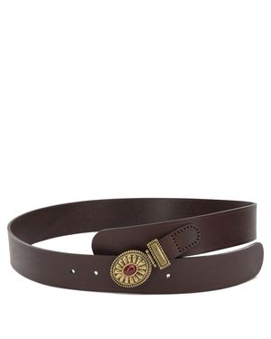 Etro "Paisley" Leather Belt - Brown