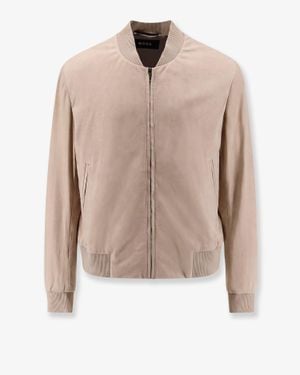 BOSS Masic Leather Jacket - Natural