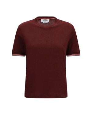 Thom Browne Wool-Blend T-Shirt - Red