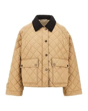 Weekend by Maxmara Quilted Jacket With Corduory Collar - Natural