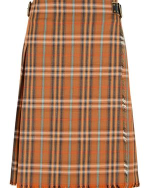 Burberry 'Ginger' Wool Kilt - Brown