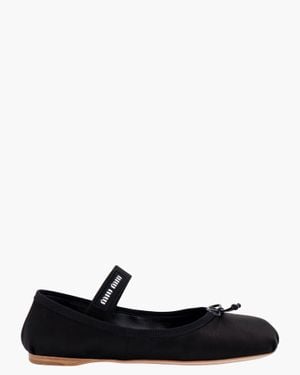 Miu Miu Satin Ballet Flats - White
