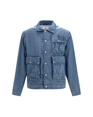 C.P. Company 50 Fili Bleached Goggle Jacket - Blue