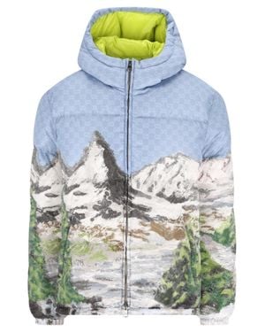 Gucci Printed Short Down Jacket - Blue