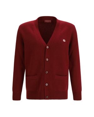 Gucci Wool Cashmere Cardigan - Red