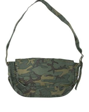 Needles "Reversible News Paper Bag" Large Shoulder Bag - Green