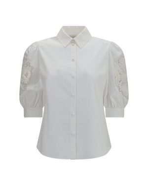 Valentino Shirt With Sangallo Lace Sleeves - Grey