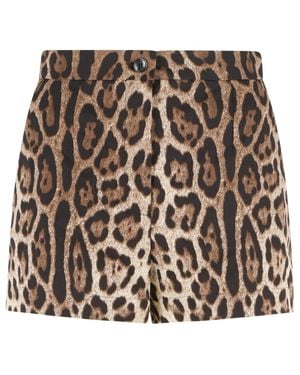 Dolce & Gabbana Dolce & Gabbana Leopard Print Cotton Shorts - Brown