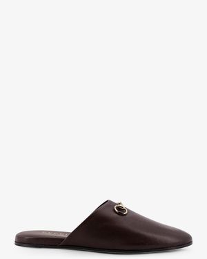 Gucci Leather Mule With Horsebit - Brown