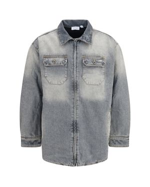 Off-White c/o Virgil Abloh Oversized Workwear Denim Shirt - Grey
