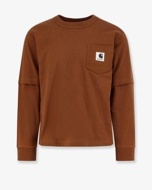 SACAI X CARHARTT WIP Carhartt Wip Cotton Jersey L/S T-Shirt - Brown