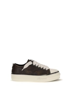 Represent Rep-Cap Leather Trainers Dark - White