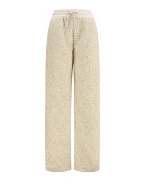 Moncler Teddy-Effect Fleece Sweatpants Open - Natural