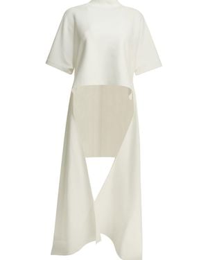 Alaïa Alaia Asymmetrical Mock Neck T-Shirt - White