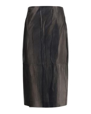 Ermanno Scervino Midi Leather Skirt - Black