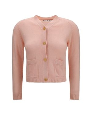 Acne Studios Cashmere V-Neck Cardigan Light Rose - Pink