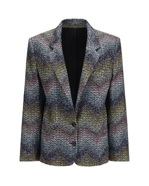 Missoni Single-Breasted Lamé Viscose Blazer - Black