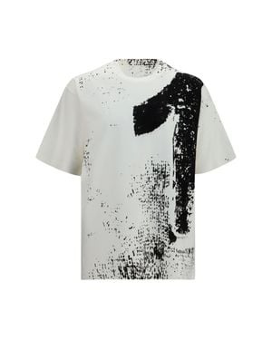 Margiela Number 10 Print Cotton T-Shirt Off - Grey