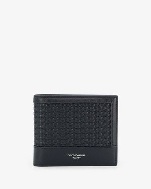 Dolce & Gabbana Dolce & Gabbana Leather Wallet With Woven Pattern - Multicolor