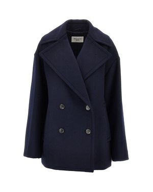 Weekend by Maxmara Virgin Wool Cloth Short Coat - Blue