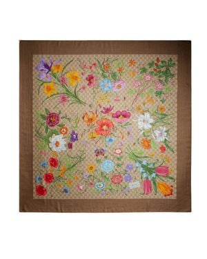 Gucci Wool And Silk Scarf - Metallic