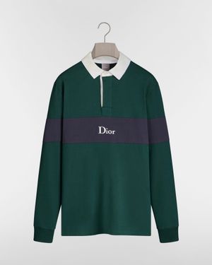 Dior Relaxed Fit Long Sleeves Polo Shirt - Green