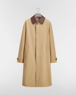 Dior Long Coat With Embroidery - Natural