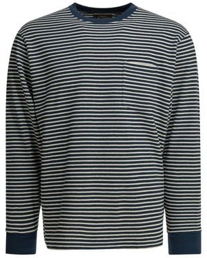 Beams Plus Striped Crewneck T-Shirt - Grey