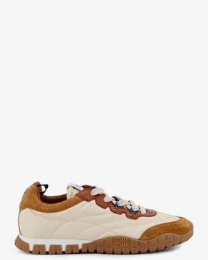 Miu Miu Tyre Technical Fabric And Suede Trainers - Brown
