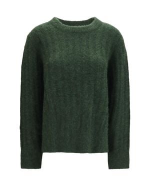 Allude Cashmere And Silk Crewneck Sweater - Green