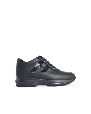Hogan Interactive Leather Trainers - Blue