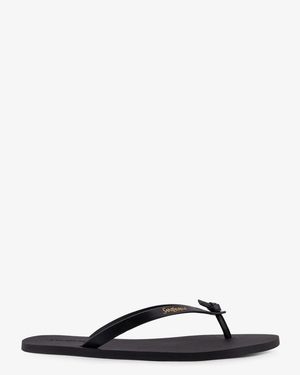 Saint Laurent Party Low Rubber Sandals - Black