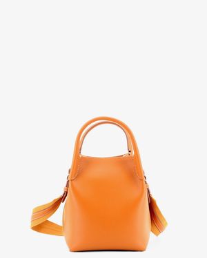 Loro Piana Bale Small Leather Handbag - Orange