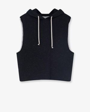 Rick Owens Certified Wool And Cotton Sleeveless Sweatshirt - Blue