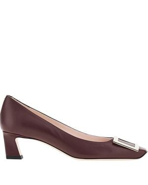 Roger Vivier Trompette Leather Pumps - Purple