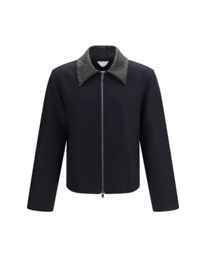 Bottega Veneta Structured Wool Double-Breasted Jacket - Blue