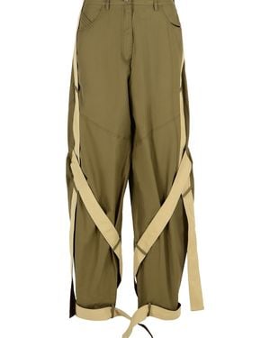 The Attico Cotton Blend Trousers - Green