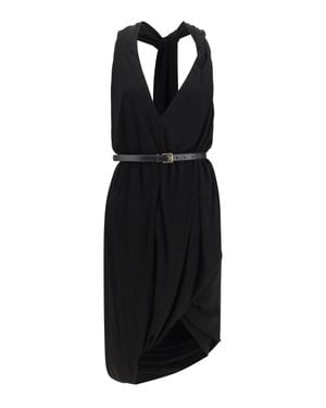 Loewe Draped Viscose Dress - Black