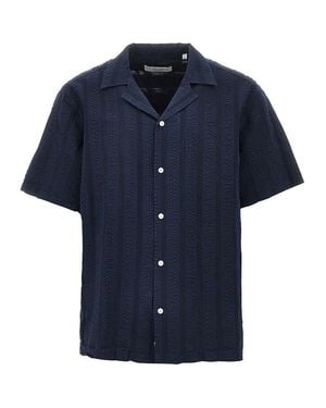 Forét 'Peer' Jacquard Cotton Shirt - Blue
